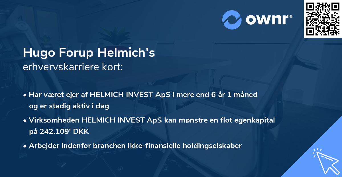 Hugo Forup Helmich's erhvervskarriere kort