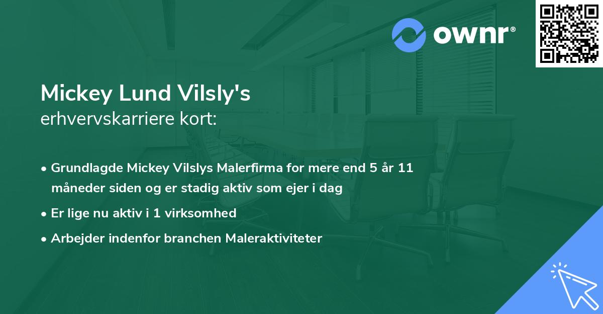 Mickey Lund Vilsly's erhvervskarriere kort