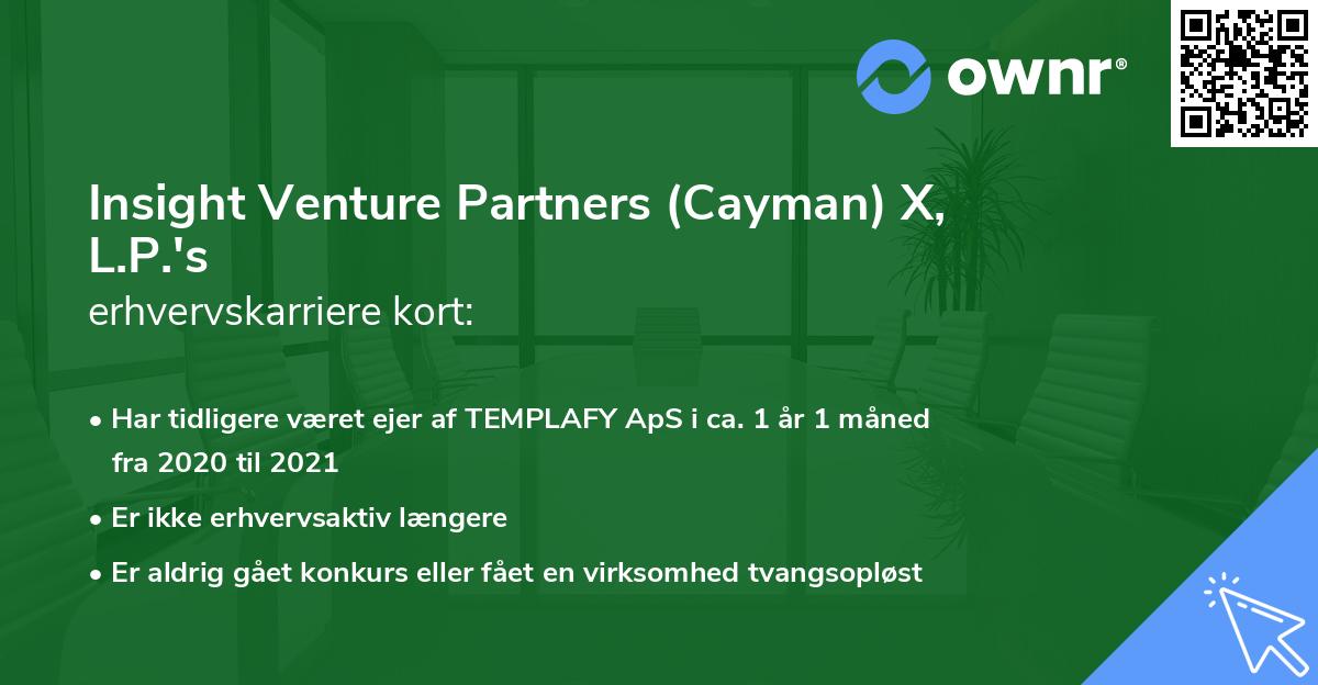 Insight Venture Partners (Cayman) X, L.P.'s erhvervskarriere kort