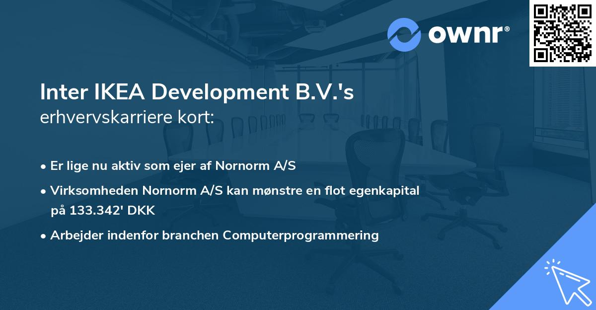 Inter IKEA Development B.V.'s erhvervskarriere kort