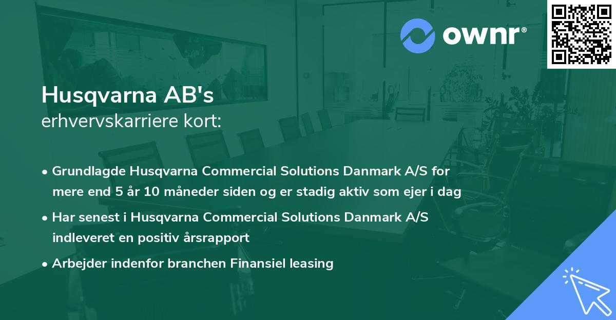 Husqvarna AB's erhvervskarriere kort