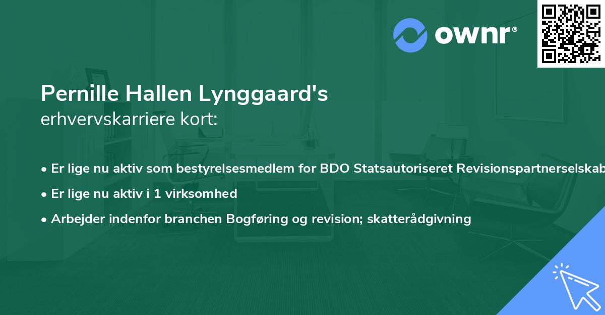 Pernille Hallen Lynggaard's erhvervskarriere kort