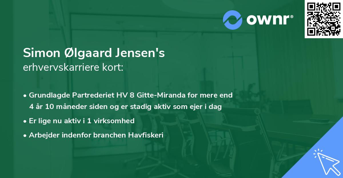 Simon Ølgaard Jensen's erhvervskarriere kort