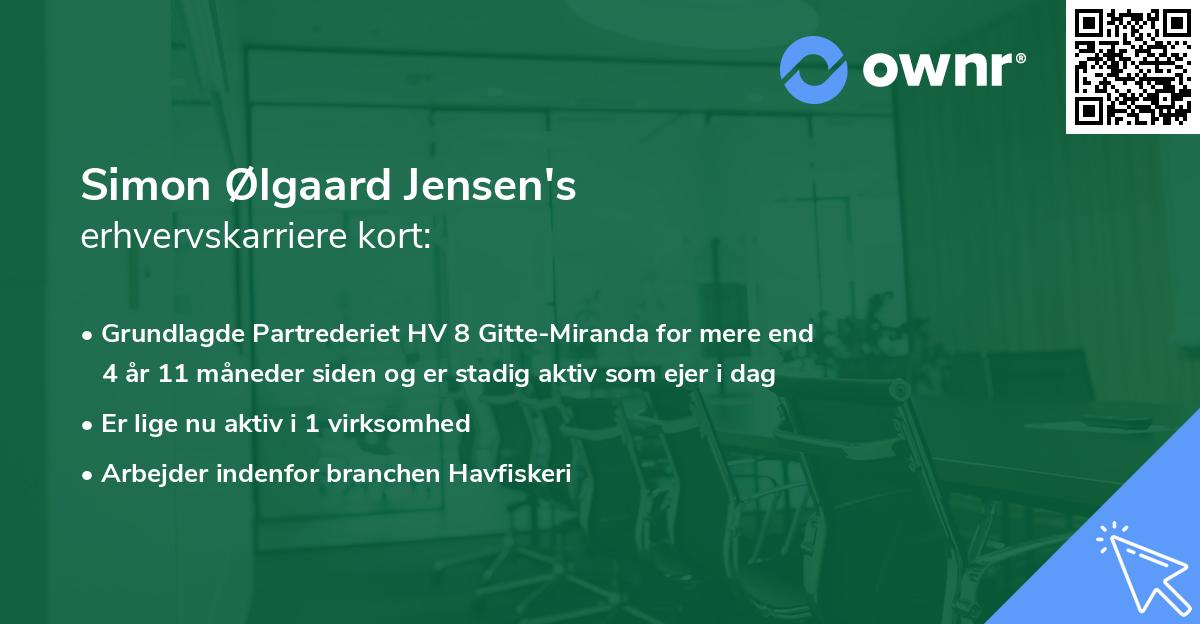 Simon Ølgaard Jensen's erhvervskarriere kort
