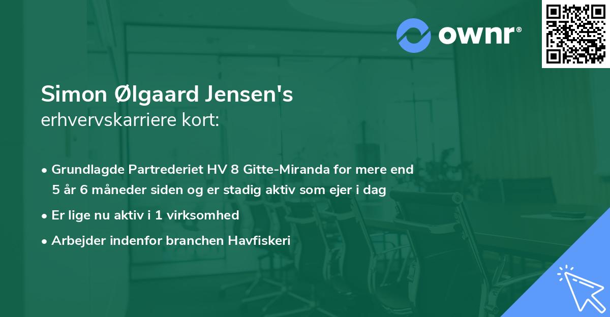 Simon Ølgaard Jensen's erhvervskarriere kort