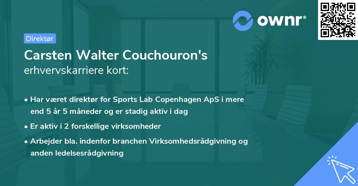 Carsten Walter Couchouron's erhvervskarriere kort