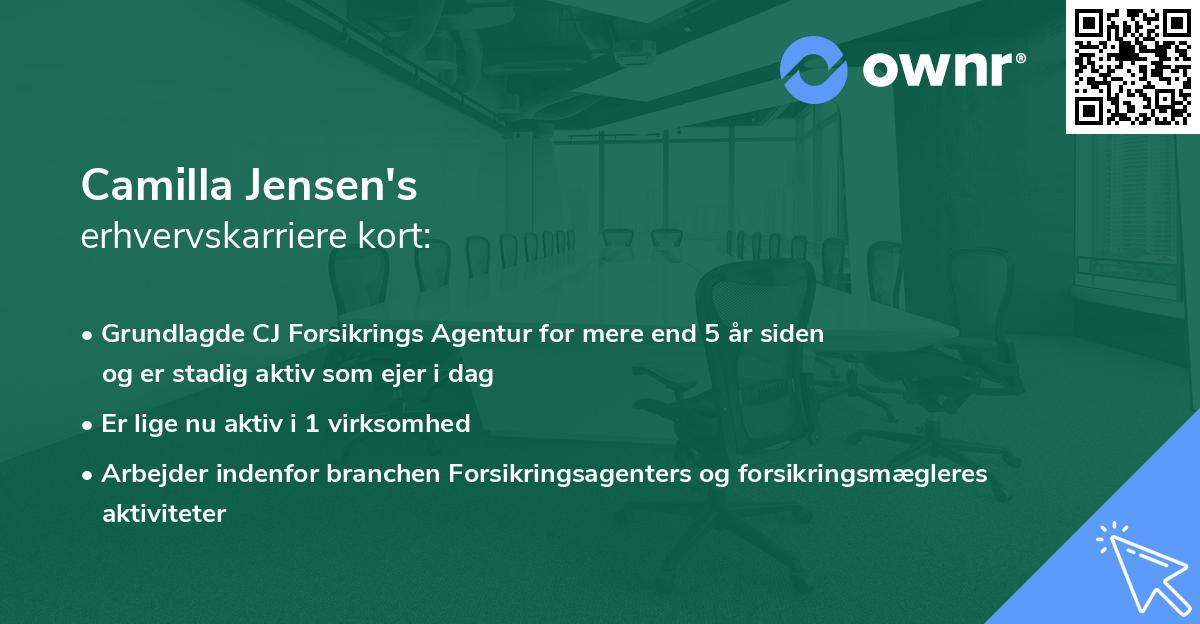 Camilla Jensen's erhvervskarriere kort