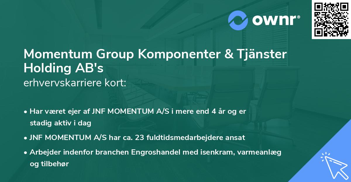 Momentum Group Komponenter & Tjänster Holding AB's erhvervskarriere kort