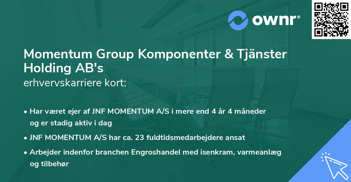 Momentum Group Komponenter & Tjänster Holding AB's erhvervskarriere kort