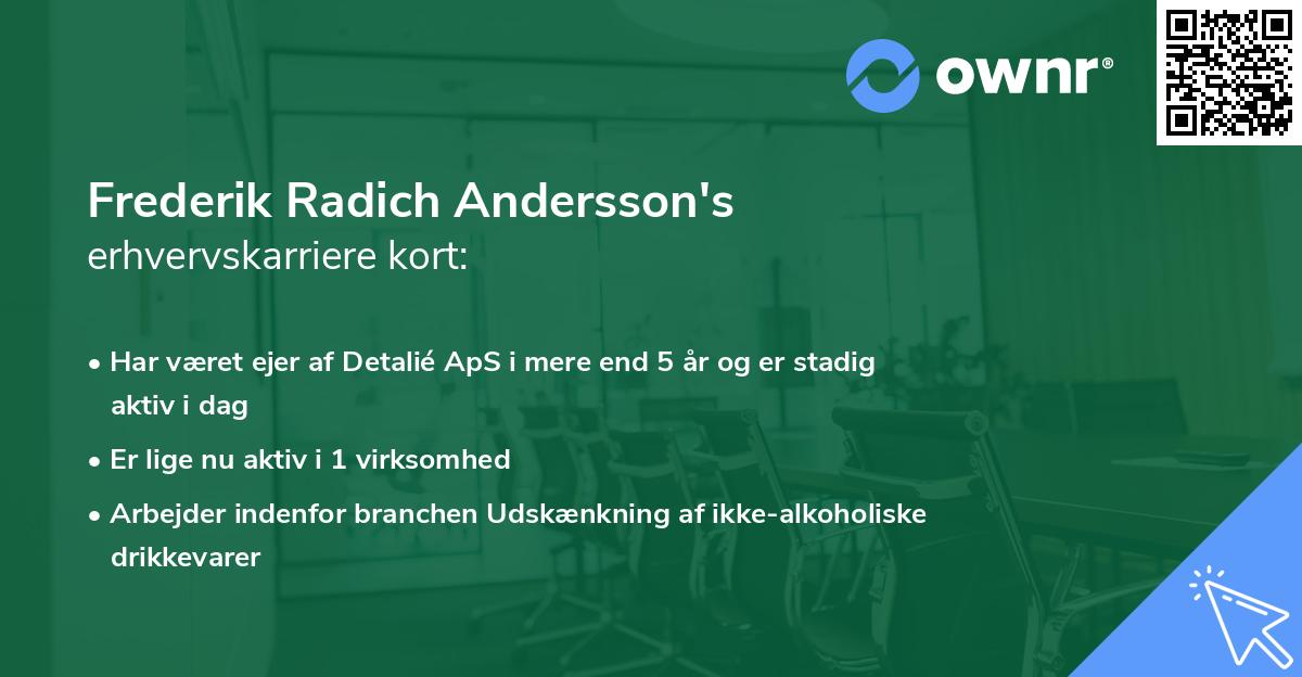 Frederik Radich Andersson's erhvervskarriere kort