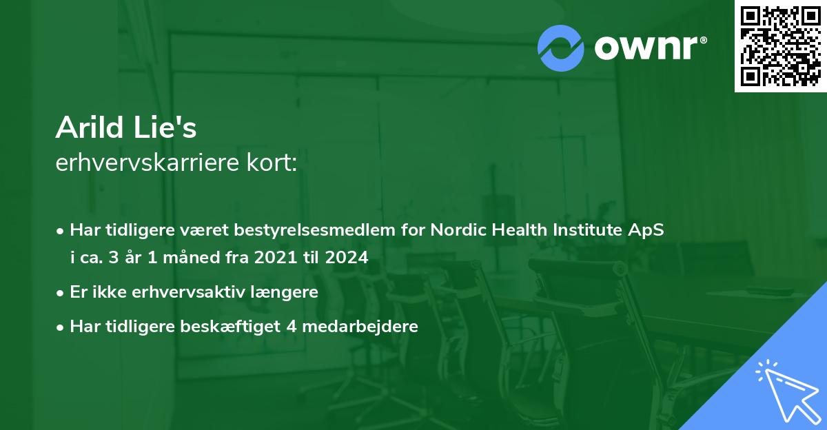 Arild Lie's erhvervskarriere kort
