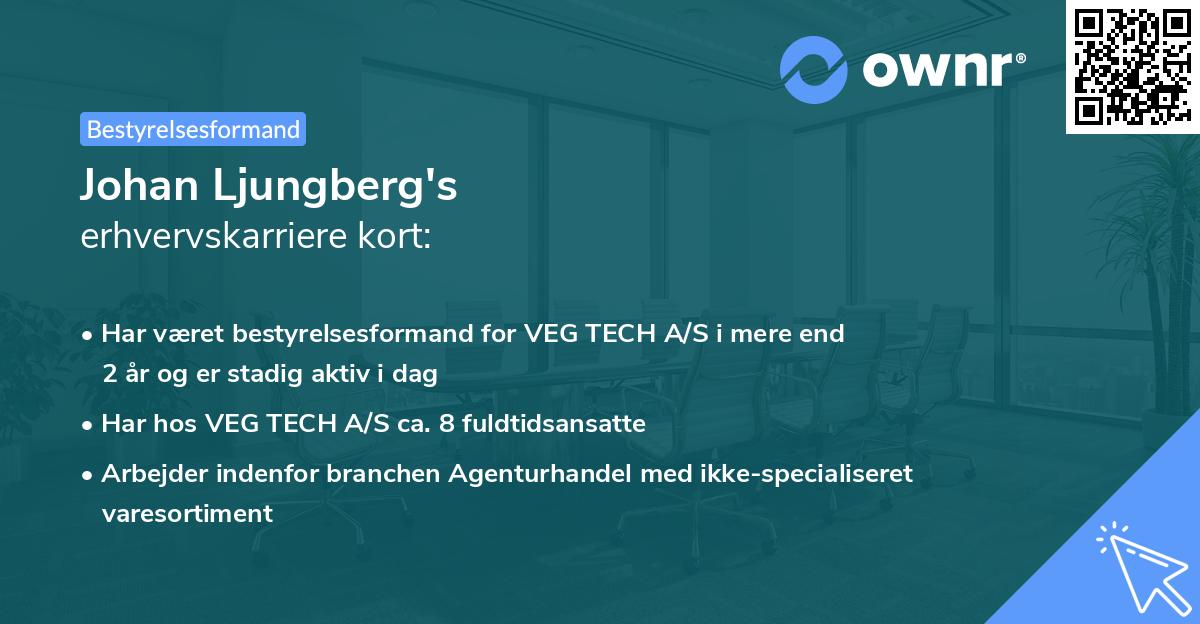 Johan Ljungberg's erhvervskarriere kort