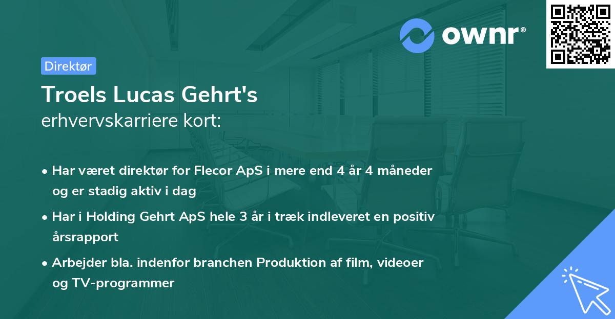 Troels Lucas Gehrt's erhvervskarriere kort