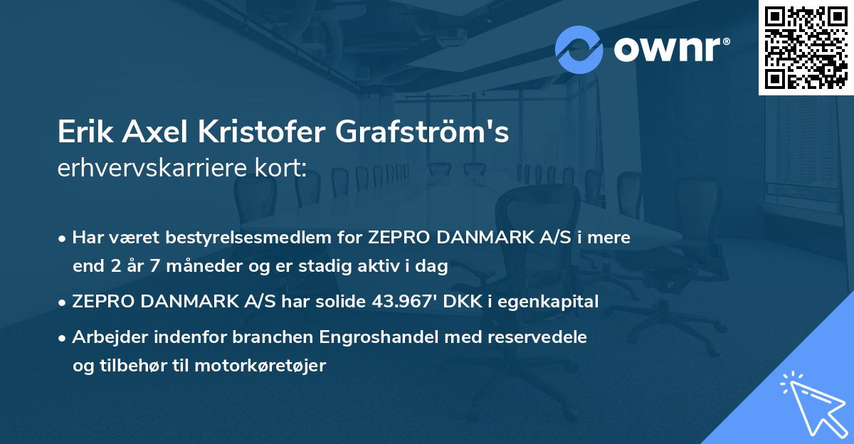 Erik Axel Kristofer Grafström's erhvervskarriere kort