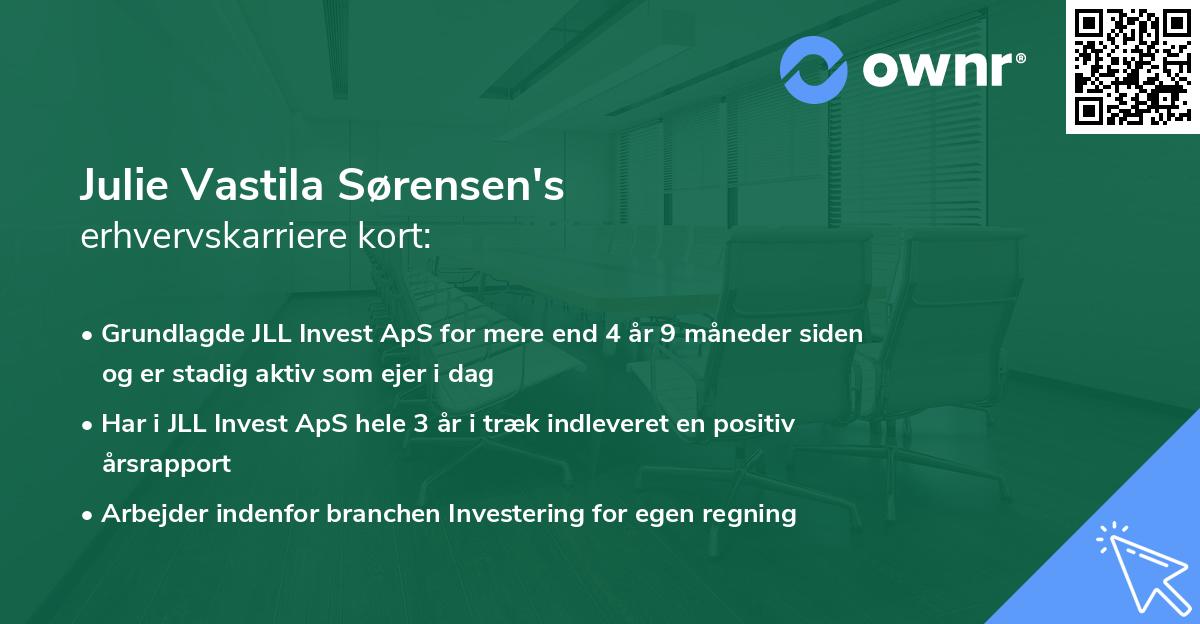 Julie Vastila Sørensen's erhvervskarriere kort