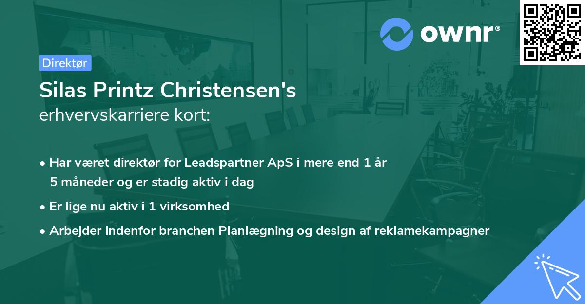 Silas Printz Christensen's erhvervskarriere kort