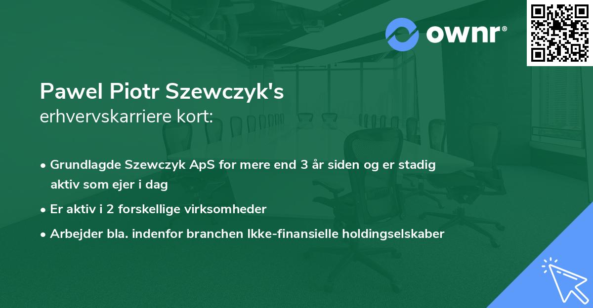 Pawel Piotr Szewczyk's erhvervskarriere kort