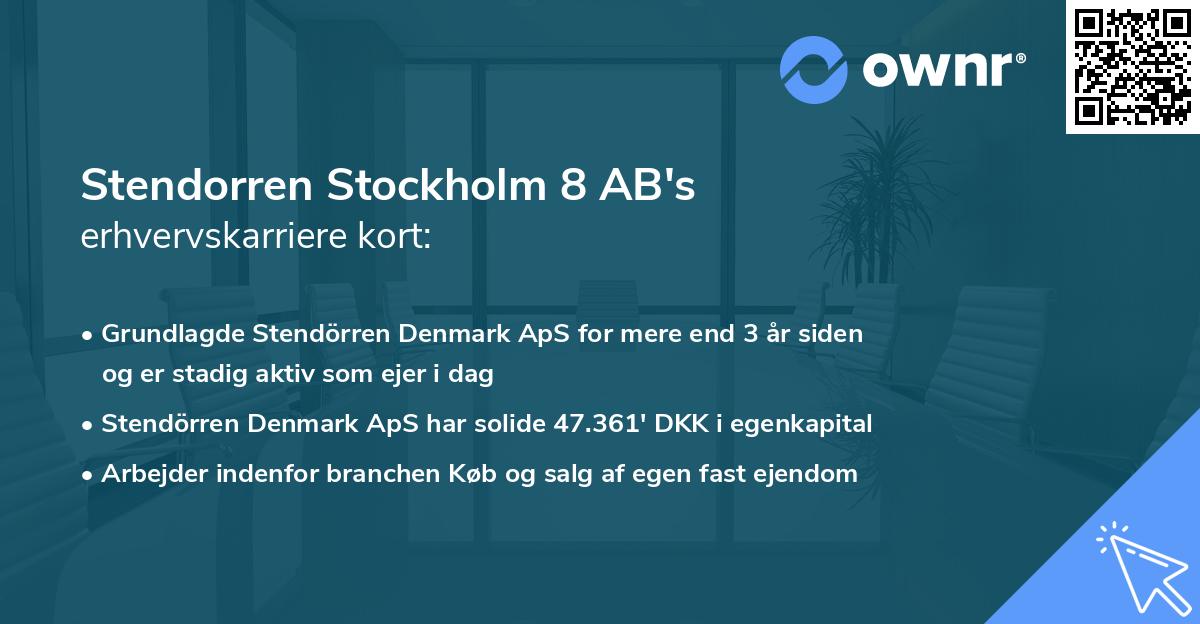 Stendorren Stockholm 8 AB's erhvervskarriere kort