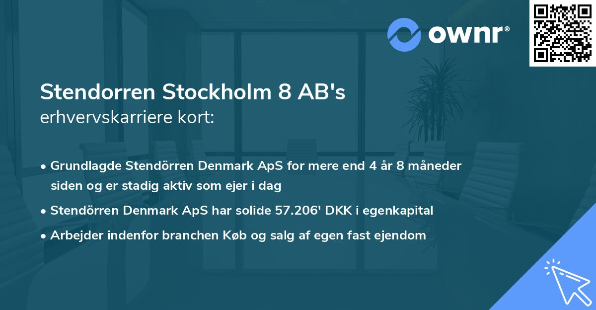 Stendorren Stockholm 8 AB's erhvervskarriere kort