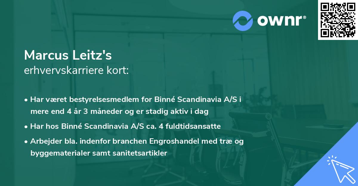 Marcus Leitz's erhvervskarriere kort