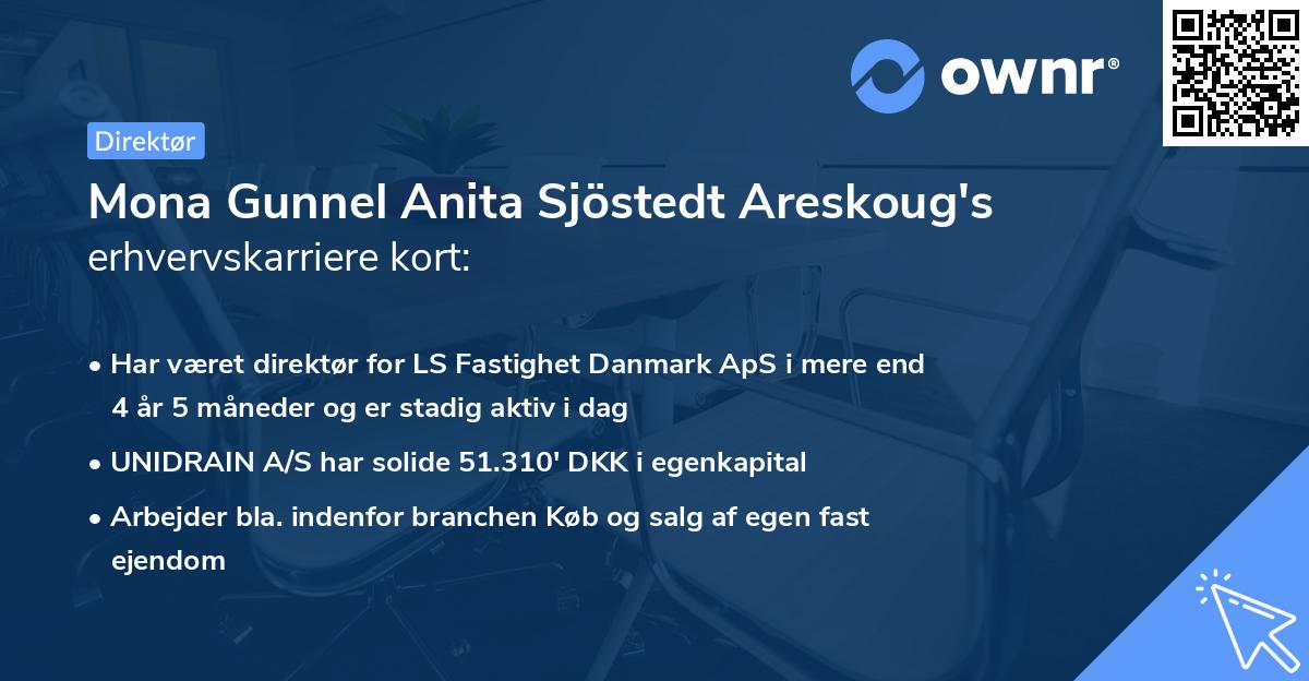 Mona Gunnel Anita Sjöstedt Areskoug's erhvervskarriere kort