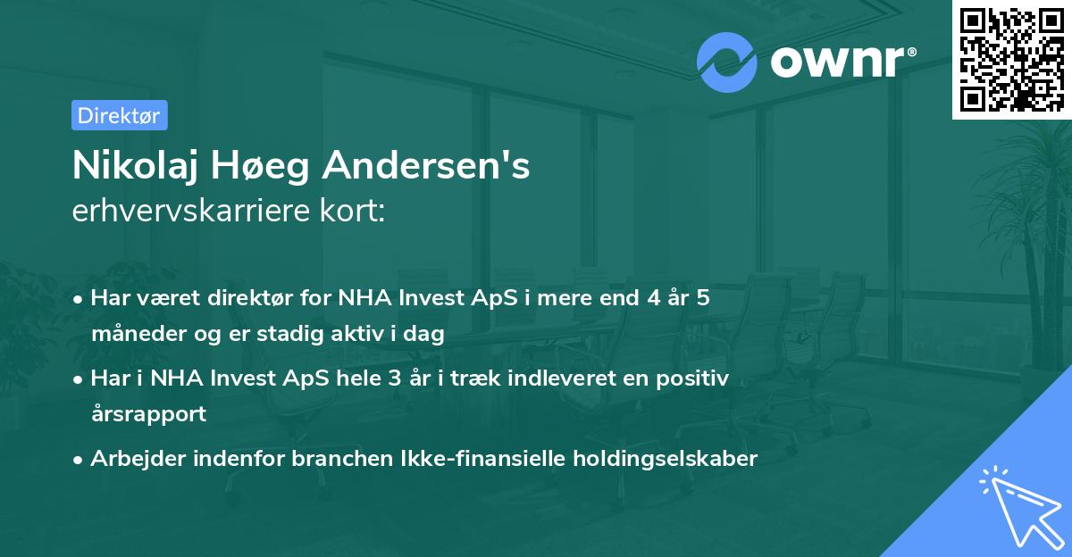 Nikolaj Høeg Andersen's erhvervskarriere kort