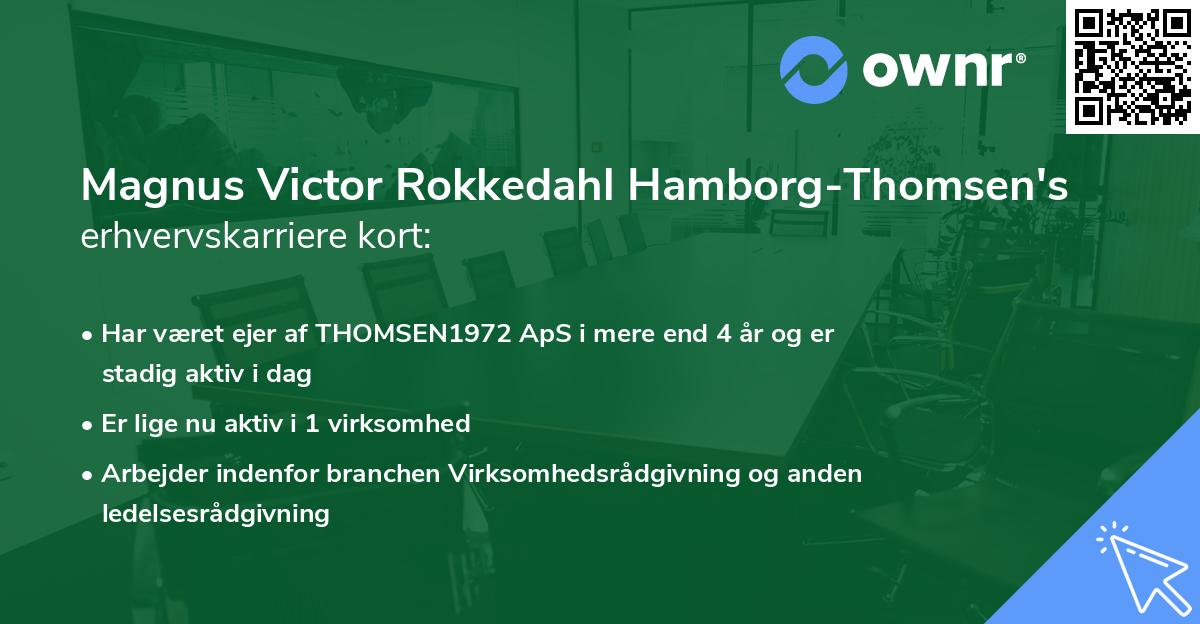 Magnus Victor Rokkedahl Hamborg-Thomsen's erhvervskarriere kort