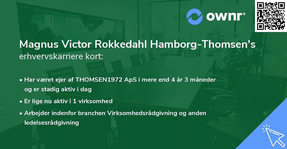 Magnus Victor Rokkedahl Hamborg-Thomsen's erhvervskarriere kort