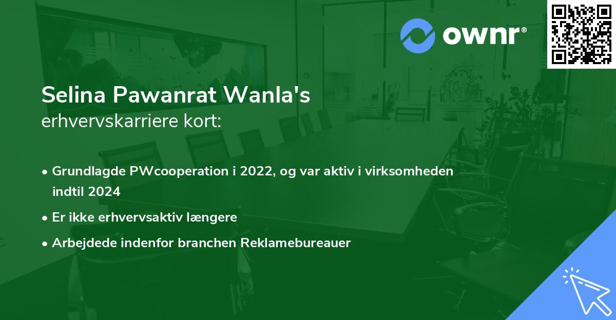 Selina Pawanrat Wanla's erhvervskarriere kort