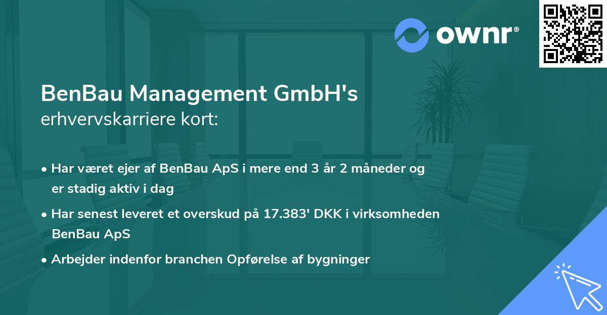 BenBau Management GmbH's erhvervskarriere kort