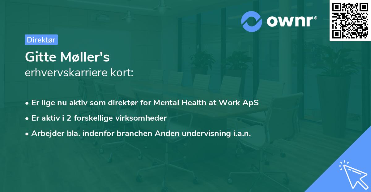 Gitte Møller's erhvervskarriere kort