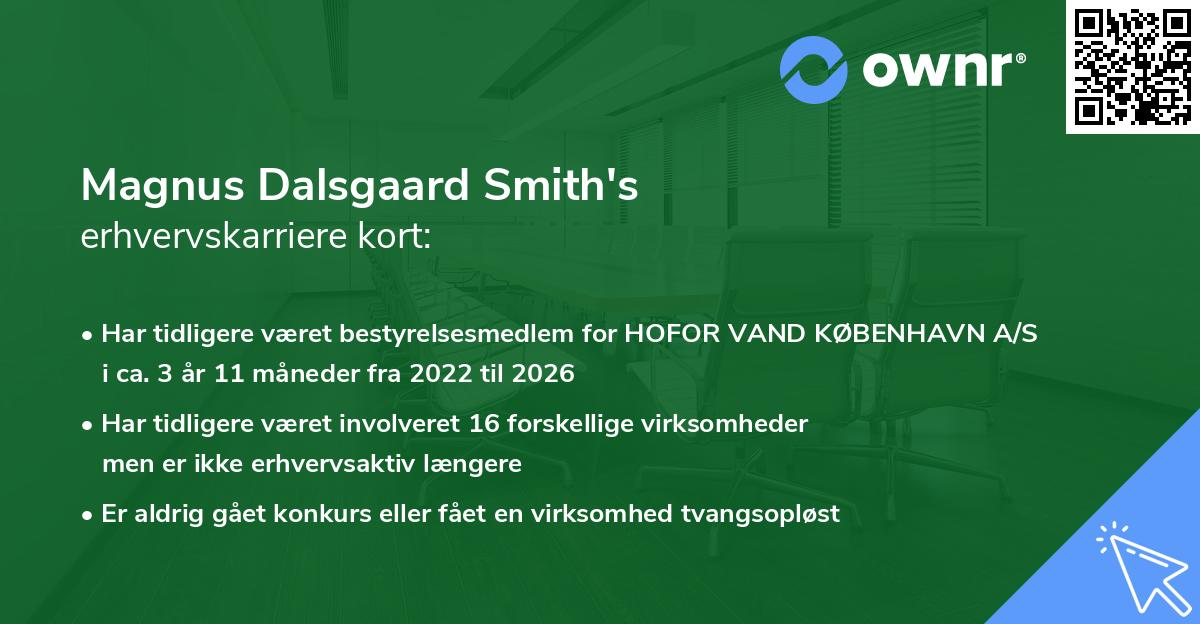 Magnus Dalsgaard Smith's erhvervskarriere kort