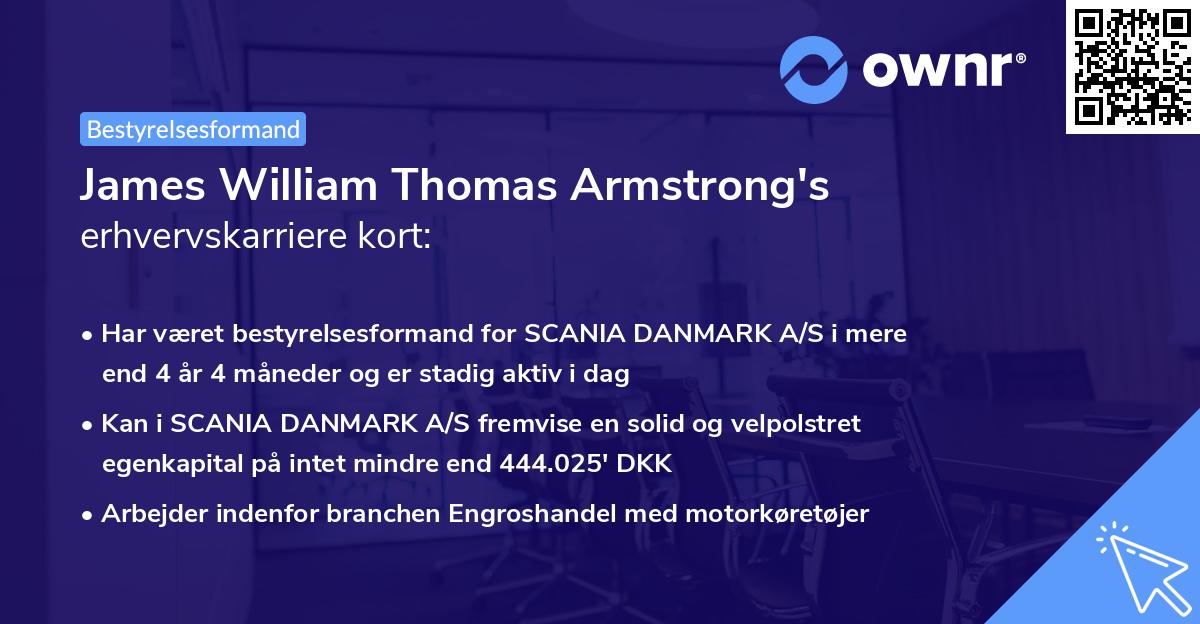 James William Thomas Armstrong's erhvervskarriere kort