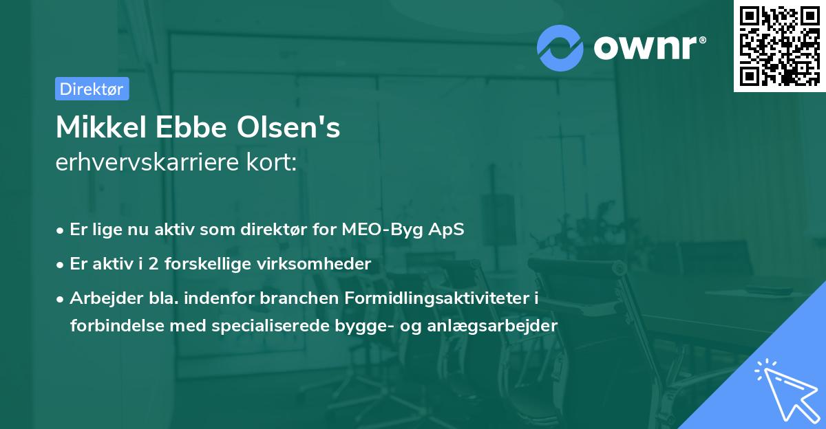 Mikkel Ebbe Olsen's erhvervskarriere kort