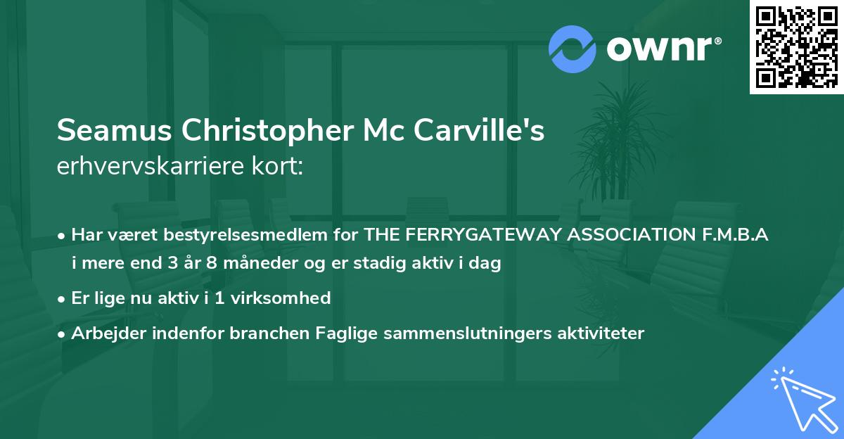 Seamus Christopher Mc Carville's erhvervskarriere kort