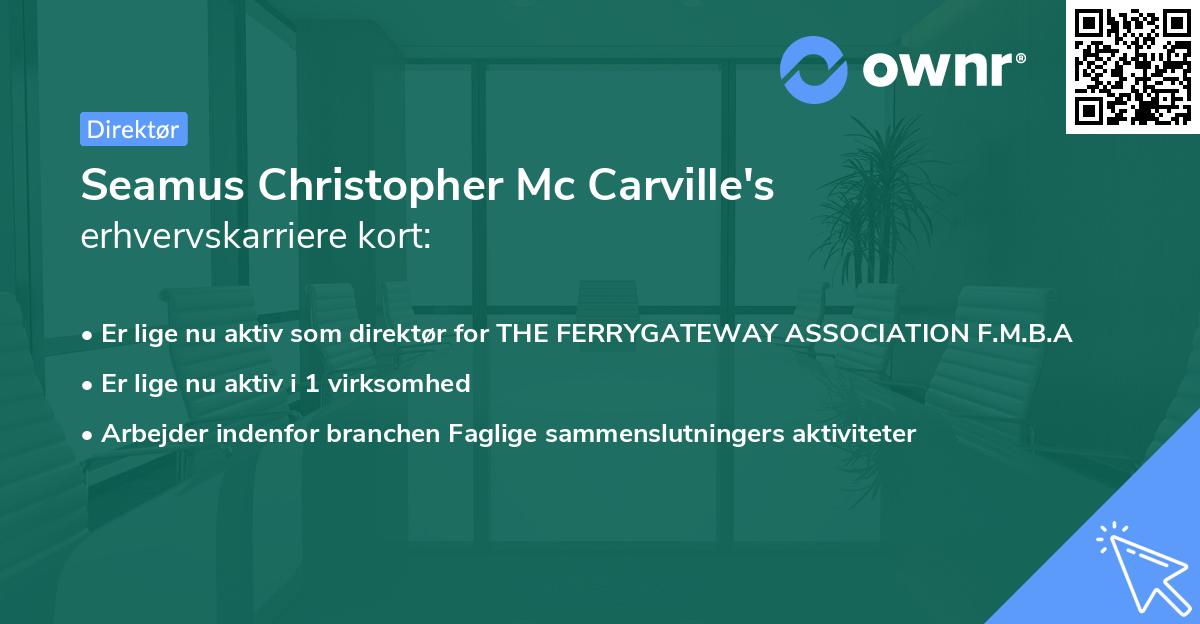 Seamus Christopher Mc Carville's erhvervskarriere kort