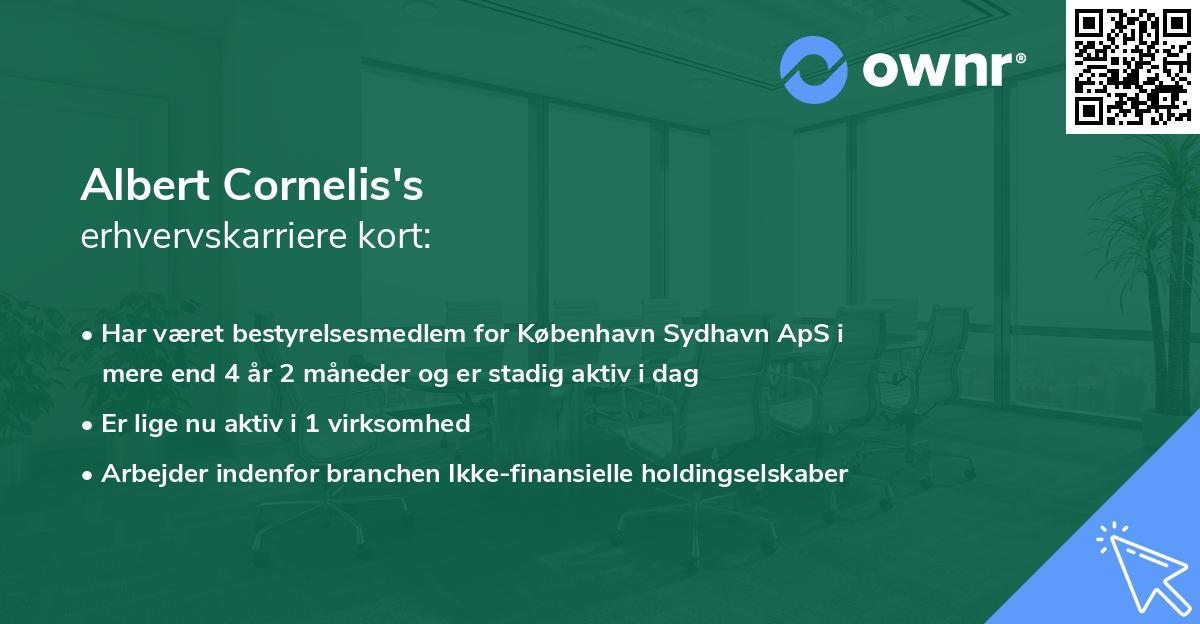 Albert Cornelis's erhvervskarriere kort