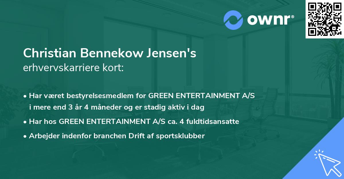 Christian Bennekow Jensen's erhvervskarriere kort
