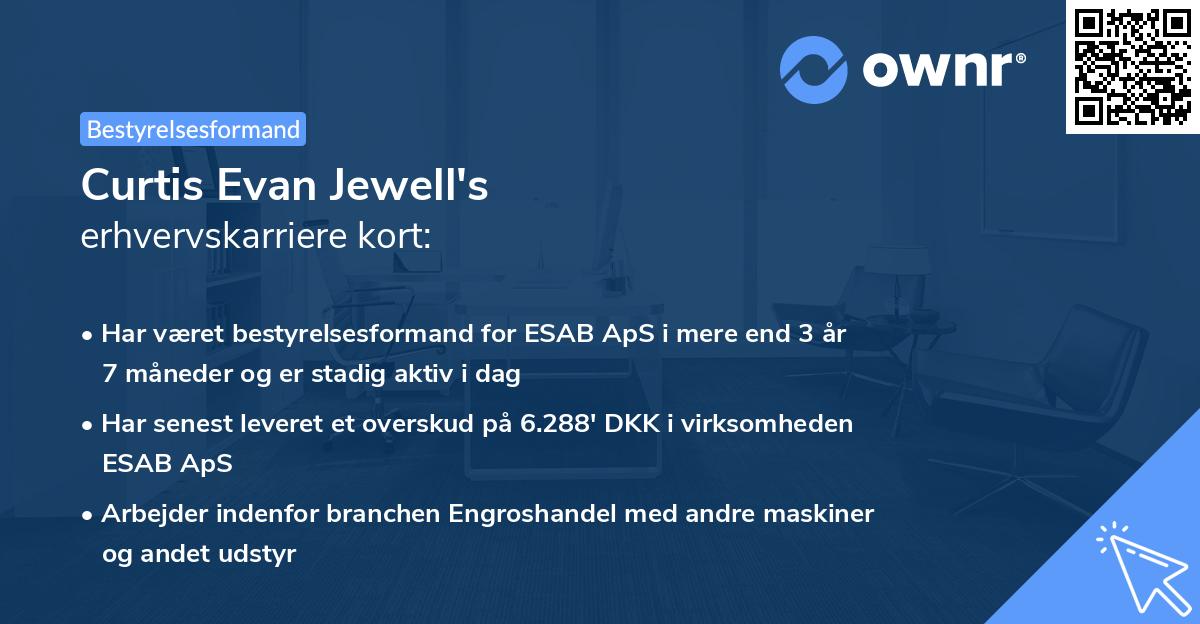 Curtis Evan Jewell's erhvervskarriere kort