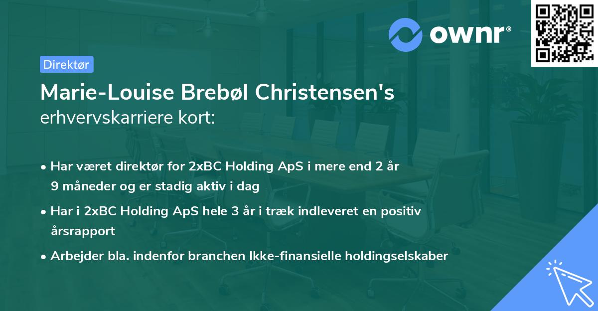 Marie-Louise Brebøl Christensen's erhvervskarriere kort