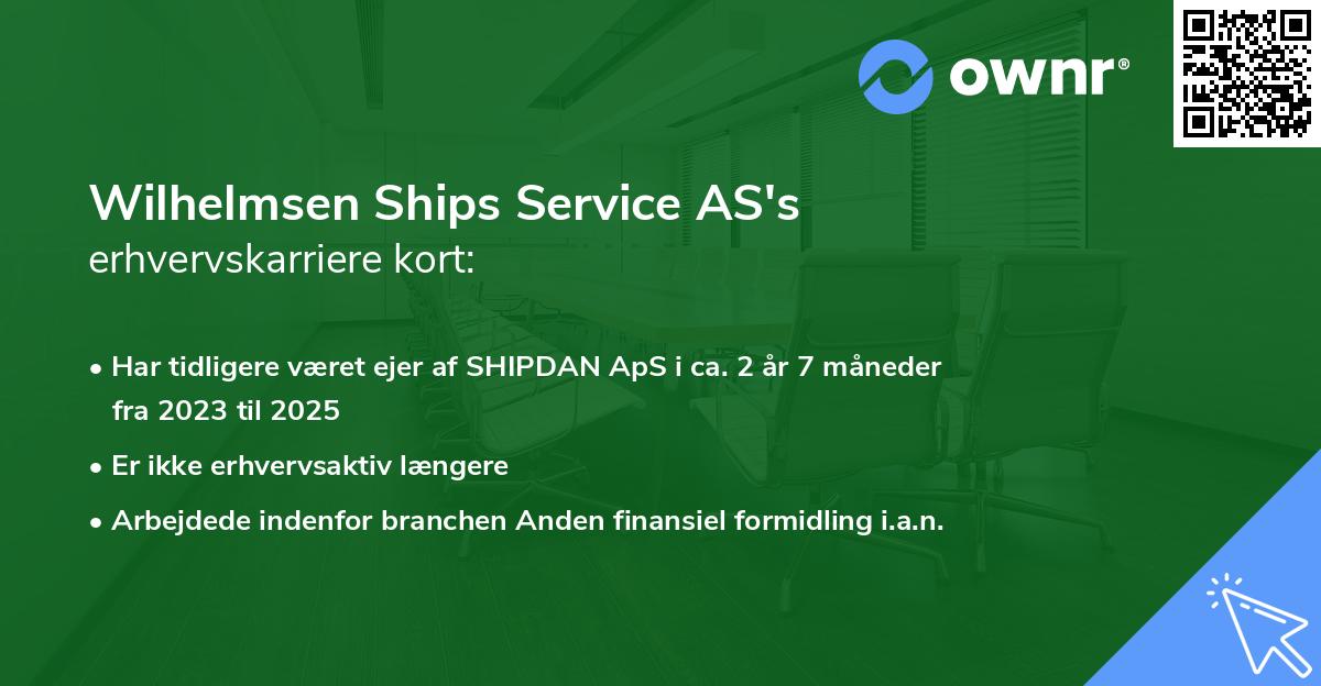 Wilhelmsen Ships Service AS's erhvervskarriere kort