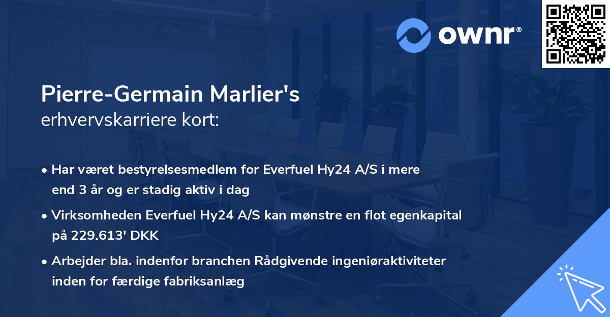 Pierre-Germain Marlier's erhvervskarriere kort