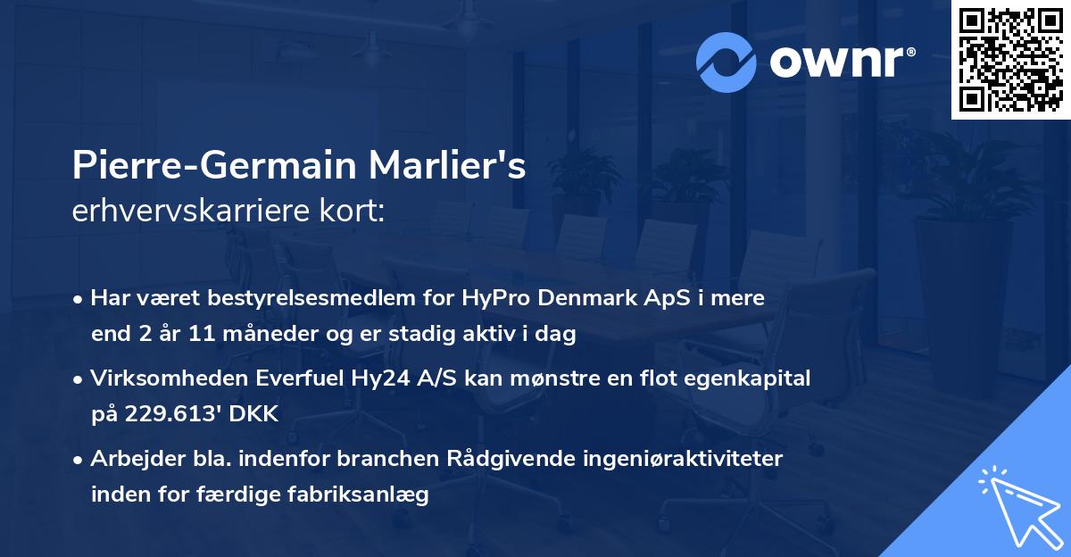 Pierre-Germain Marlier's erhvervskarriere kort