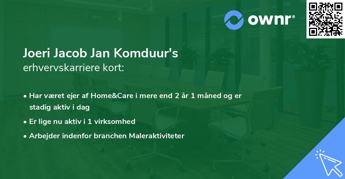 Joeri Jacob Jan Komduur's erhvervskarriere kort