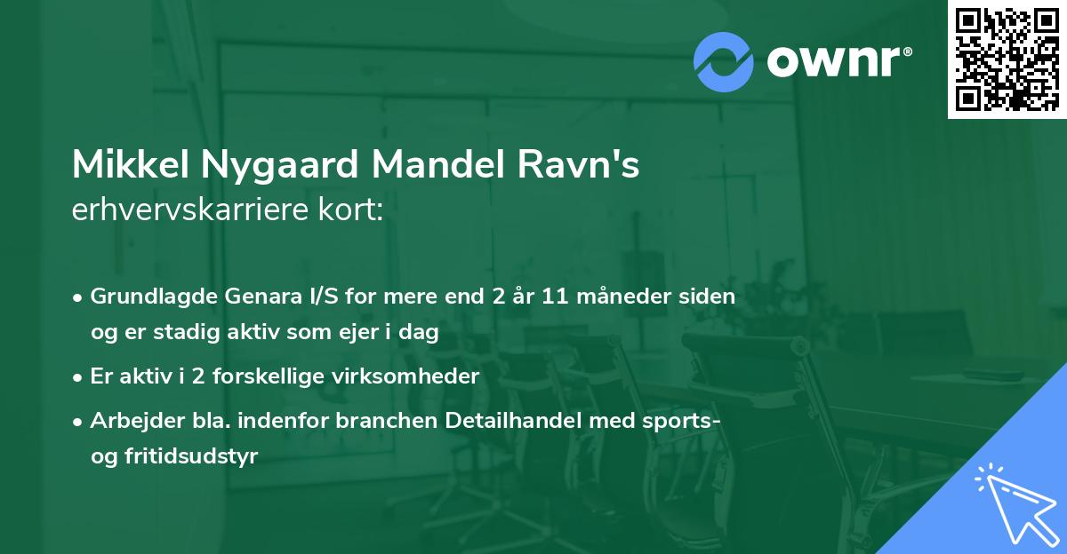 Mikkel Nygaard Mandel Ravn's erhvervskarriere kort