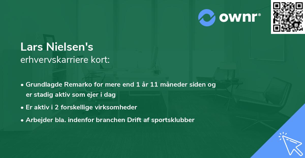 Lars Nielsen's erhvervskarriere kort