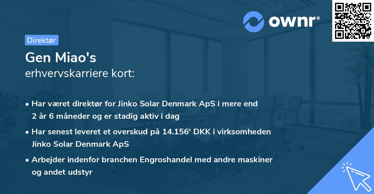 Gen Miao's erhvervskarriere kort