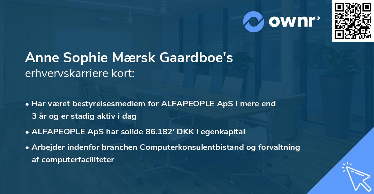 Anne Sophie Mærsk Gaardboe's erhvervskarriere kort