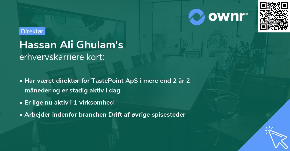 Hassan Ali Ghulam's erhvervskarriere kort