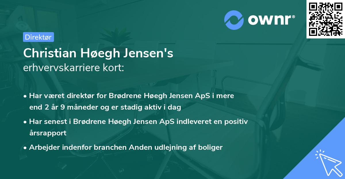 Christian Høegh Jensen's erhvervskarriere kort